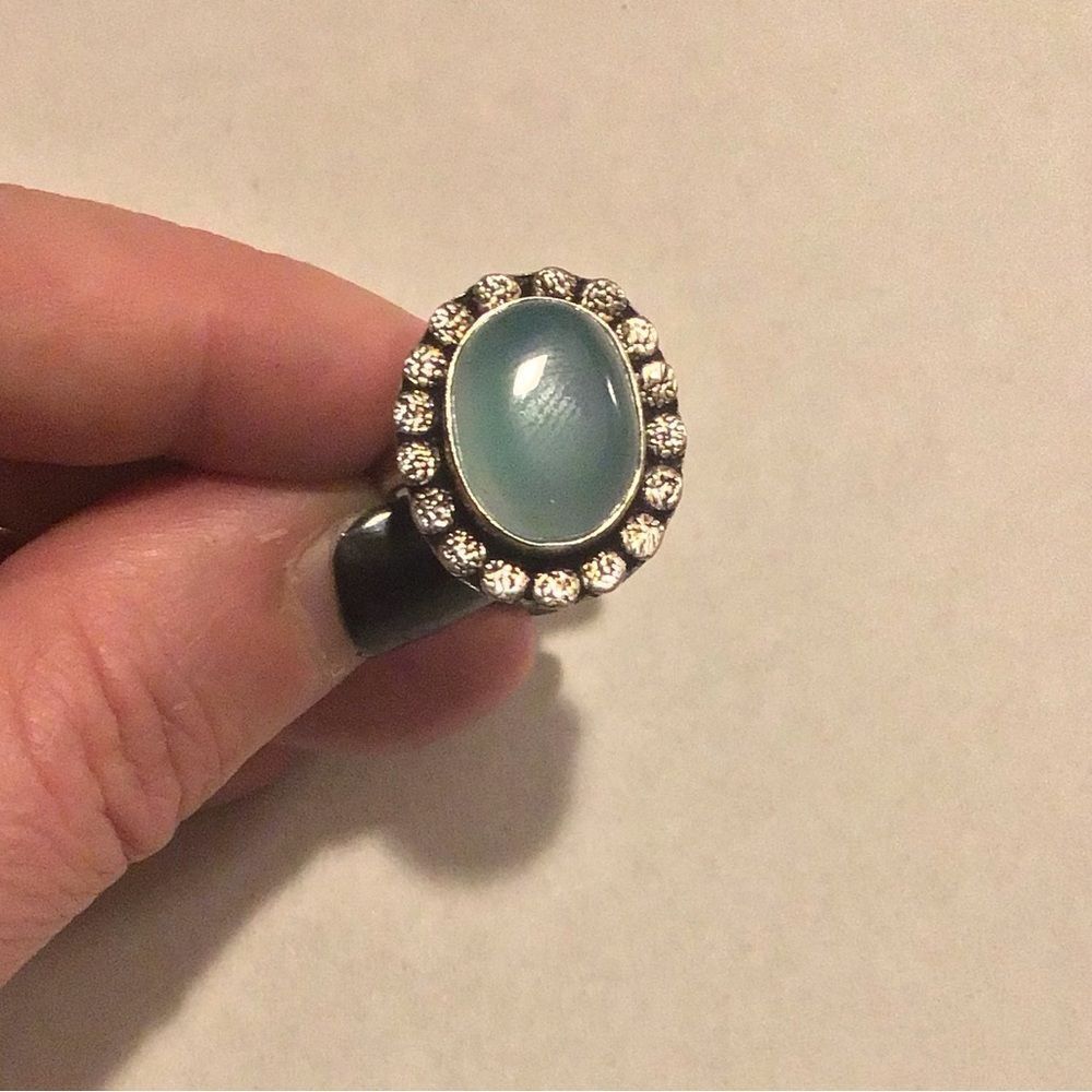 Victorian Chalcedony Ring In Sterling Silver